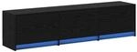 vidaXL TV-Schr&auml;nk Schwarz Eichen-Optik 165 x 34 x 40 cm Holzwerkstoff 8006552