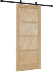 vidaXL Schiebet&uuml;r Natur und Schwarz 86 x 198,5 cm 3445456