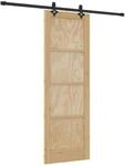 vidaXL Schiebet&uuml;r Natur und Schwarz 73,5 x 211 cm 3445513
