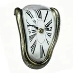 Relaxdays Wanduhr ABS Polystyrol Bronze Surreal Batteriebetrieben