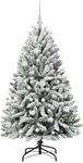 vidaXL K&uuml;nstlicher Weihnachtsbaum Gr&uuml;n und Wei&szlig; 150 cm PVC und Metall 3395742