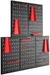 Tectake Werkzeuglochwand Jonah F&uuml;nfteilig Mit Haken und Halterungen 5Er Set 2 x 200