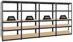PROREGAL Mega Deal 4x Schwerlastregal Slim Elephant M HxBxT 180 x 90 x 60 cm 5 Ebenen