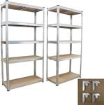 TRUTZHOLM 2x Schwerlastregal 180x90x40 cm 875 kg mit 5 B&ouml;den Je Regal