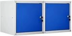 PROREGAL Mega Deal 2x Schlie&szlig;fachw&uuml;rfel Cubic HxBxT 35 x 35 x 35 cm Grau-Blau