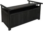 Proregal Aufbewahrungstruhe HxBxT 53x108x60cm Tanne Holz Anthrazit Gartentruhe