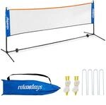 Relaxdays Badmintonnetz Eisen Kunststoff Polyester Schwarz Blau Orange
