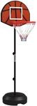 SPORTNOW Basketballst&auml;nder Stahl PE Braun Schwarz &Oslash;38 x 129-179H cm