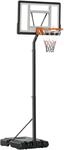 HOMCOM Basketballst&auml;nder Stahl Kunststoff HDPE Schwarz 90L x 60B x 260-310H cm