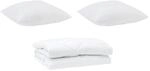 vidaXL Bettdecke mit Kissen 3-Tlg Wei&szlig; Mikrofaser 3377452