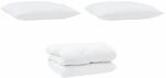 vidaXL Winterbettdecke mit Kissen 3-Tlg Wei&szlig; Mikrofaser 3377753
