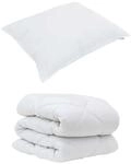vidaXL Bettdecke mit Kissen 2-Tlg Wei&szlig; Mikrofaser 3376684