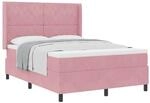 vidaXL Boxspringbett mit Matratze mit Kopfteil Rosa 140 x 200 cm Samt 3341959