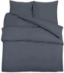 vidaXL Bettw&auml;sche-Set Anthrazit 240x220 cm Baumwolle 136080