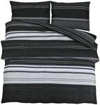 vidaXL Bettw&auml;sche-Set Schwarz und Wei&szlig; 260x240 cm Baumwolle 136498