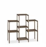 Relaxdays Blumenregal Tannenholz Dunkelbraun Freistehend 86 cm x 95 cm x 29 cm 2,9 kg