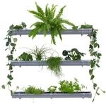 Jardinion Vertikaler Garten 3x 1m Grau Bepflanzbare Wand f&uuml;r Pflanzen
