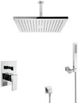 PaulGurkes Regendusche Unterputz Dusch Set Eckig mit Deckenarm