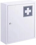 Relaxdays Medizinschrank Eisen Grau Abschlie&szlig;bar 36 cm x 31,5 cm x 10 cm