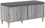 vidaXL Flurbank mit Kissen mit Speicher Graues Sonoma 100 x 38 x 46 cm 891541