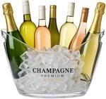 Relaxdays Eiseimer Kunststoff Transparent Bruchsicher 8, 25,5 cm x 34,5 cm x 25 cm