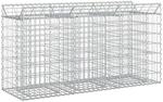 vidaXL Gabionen Hochbeet Silber 150 x 50 x 80 cm Verzinkter Stahl 42033304