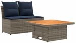 vidaXL 2 St&uuml;ck Garten Mittel Sofa Mit Hochklapptisch Poly-Rattan 42025395