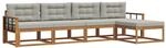 vidaXL Outdoor-Sofagarnitur mit Kissen 5 Stk Natur und Hellgrau 3367449
