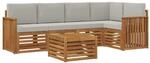 vidaXL Sofagarnituren 6 Tlg Natur und Hellgrau Massivholz Akazie 3374846