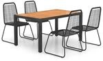 vidaXL 5-Tlg Garten-Essgruppe PVC Rattan Schwarz und Braun 3060126