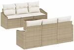 vidaXL Sofa Set mit Kissen 7-Tlg Beige und Creme Poly-Rattan 3355280