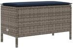 vidaXL Garten-Fu&szlig;hocker Grau und Marineblau 80 x 38 x 42 cm PE-Rattan 42025402