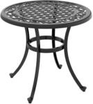 Outsunny Gartentisch Aluminiumguss Schwarz 60L x 60B x 53H cm