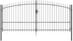 vidaXL Gartentor mit Schloss Grau 175 x 400 cm Stahl 42008858
