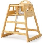 Relaxdays Kinderhochstuhl Kiefernholz Natur 5-Punkt-Gurt Stabil 76 cm x 48 cm x 49,5