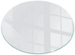 Tulup Glasplatte f&uuml;r Kamin Wei&szlig; Funkenschutzplatte Kamin&ouml;fen Runden 60x60 cm...