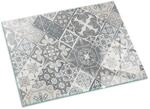 Tulup Glasplatte f&uuml;r Kamin Dekoratives Mosaikmuster Kamin Glasplatte Rechteck...