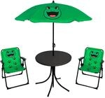 Mojawo 4tlg Kinder Campingm&ouml;bel Set Frosch Campingstuhl Tisch Sonnenschirm