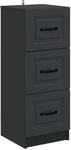 vidaXL Schubladenschrank Schwarz 33 x 34,5 x 87 cm Holzwerkstoff 895766