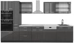 Vicco R-Line K&uuml;chenzeile Anthrazit Hochglanz/Anthrazit 350 cm AP Marmor ohne