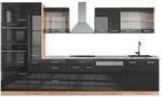 Vicco R-Line K&uuml;chenzeile Anthrazit Hochglanz/Goldkraft Eiche 350 cm mit