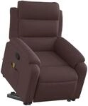vidaXL Massagesessel mit Aufstehhilfe Dunkelbraun Stoff 3204997