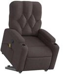 vidaXL Massagesessel mit Aufstehhilfe Dunkelbraun Stoff 3204727