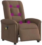 vidaXL Massagesessel Elektrisch Braun Stoff 3303248