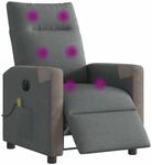 vidaXL Massagesessel Elektrisch Dunkelgrau Stoff 3324086