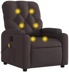vidaXL Massagesessel Dunkelbraun Stoff 372496