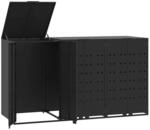 DELUKE M&uuml;lltonnenbox GORILO F&uuml;r 3 Tonnen Schwarz 207x79x117cm Stahl