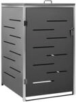 DELUKE 1er M&uuml;lltonnenbox JAGU Edelstahl Anthrazit 115x69x77,5cm