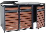PROREGAL M&uuml;lltonnenbox 3er/6er XL 117x215x98cm Metall 95kg Anthrazit