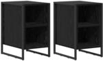 vidaXL Nachttisch 2 Stk Schwarz Eichen-Optik 39,5 x 30 x 50 cm 886631